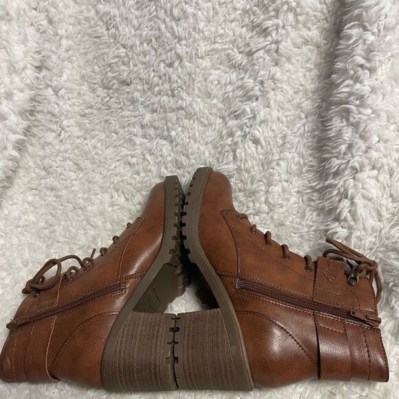 New Frye and Co. synthetic Brown lace Boots with side zipper SZ6.5M - Picture 6 of 11